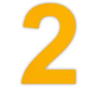 INDIGOS UG - Numero civico in alluminio composito - Numero 2 - Giallo - 20 cm - Personalizzare i cartelli - Resistente alle intemperie - Numero civico per la vostra casa, come regalo, amici, famiglia