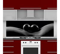 INDIGOS UG Pannello posteriore da cucina per specchio piastrellato - Limoni sexy - 180 x 55 cm - Pannello paraschizzi in alluminio composito resistente al calore - Pannello posteriore cucina moderna