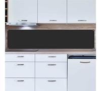 INDIGOS UG Pannello posteriore da cucina per specchio piastrellato - nero - 160 x 60 cm - Pannello di protezione dagli spruzzi in alluminio composito resistente al calore - parete posteriore cucina