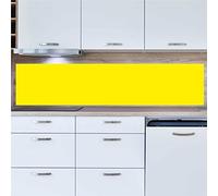 INDIGOS UG Paraspruzzi - giallo - 150 x 65 cm - piastra in alluminio composito - cucina - pannello posteriore della cucina - cartello - forno - specchio per piastrelle - fornello