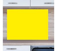 INDIGOS UG Paraspruzzi - giallo - 90 x 50 cm - piastra in alluminio composito - cucina - pannello posteriore della cucina - cartello - forno - specchio per piastrelle - fornello