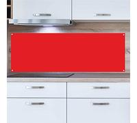 INDIGOS UG Paraspruzzi - rosso - 140 x 65 cm - piastra in alluminio composito - cucina - pannello posteriore della cucina - cartello - forno - specchio per piastrelle - fornello