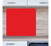 INDIGOS UG Paraspruzzi - rosso - 70 x 65 cm - piastra in alluminio composito - cucina - pannello posteriore della cucina - cartello - forno - specchio per piastrelle - fornello