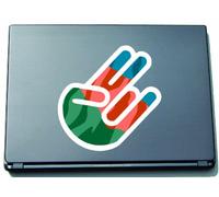 INDIGOS UG Shocker The Hand-Skin Adesiva con Decalcomania per PC Portatili, 297 x 205 mm, Colore: Bianco con Contorno, Motivo: Bandiera della Turchia