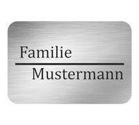 INDIGOS UG - Targhetta con nome - grande tratto - 200 x 150 mm - Pannello composito in alluminio effetto acciaio inox 3 mm - personalizzato con testo desiderato, nome, cognome, azienda - cassetta