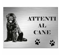 INDIGOS UG - Terranova - Cartello - ATTENTI AL CANE - da 20x15 cm - Pannello composito in alluminio - per cancello, recinzione, sicurezza, porta e giardino