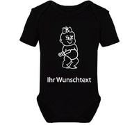 INDIGOS UG - Tutina per bambini - pagliaccetto 002 personalizzato con nome desiderato - testo desiderato ragazzi e ragazze, Nero , 50