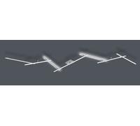 INDIRA PLAFONIERA-APPLIQUE LED 28W 3500lm, 3000K ANCHE RETRO-ILLUMINATA CON 7 BACCHETTE ORIENTABILI ACCIAIO SATINATO L. 345CM