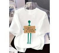 Indispensabile per l'estate: T-shirt oversize in cotone da donna con stampe grafiche uniche - unisce comfort e stile per un look casual e cool di tutti i giorni L,M,S,XL,XS,XXL,XXXLGeometrico,LettereT
