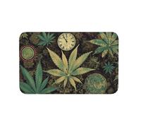 Indistruttibile Zerbino Entrata A Puff in Time Weed Marijuana, Tappetino porta, Camera, Terrazzo, Cucina, Facile da Pulire Tappeto Doccia 40X60cm
