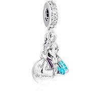 InDmar Bracciale in Argento Sterling, Perline distanziatrici, Ciondolo Donna Mulan ciondola Ciondolo in Argento Sterling 925 Perline for Mamma Ragazza, Compatibile con Tutti i Braccialetti Europei