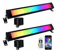 Indmird Faretto LED RGB 50W, 2 Pezzi Faro Led Rgb Esterno IP66 Impermeabile Proiettori Led rgb, Faretti Rgb con Controllo APP Bluetooth e Timer Luce d'Atmosfera RVB per Feste Natale Halloween