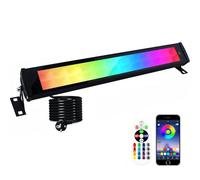 Indmird Faretto LED RGB Esterno 50W, Proiettore RGB da Esterni Impermeabile IP66 Barra LED RGB da Esterno 16 Milioni di Colori Regolabile 28 Modalità, Luce d'Atmosfera RGB Per Vacanze Feste Halloween