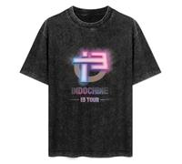 Indo Chine Most Popular Band Rock Indochine Mens T-Shirt Casual Cotton Unisex Black Tees Tops L