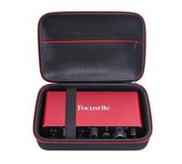 inDomit Custodia protettiva rigida da viaggio compatibile con interfaccia audio USB Apollo x4 / Focusrite Scarlett 18i8 / 8i6 / 18i16, nero e rosso (solo custodia)