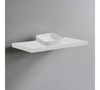 Indomita Mensolone da Bagno Bianco 120x47 con lavabo da appoggio Bianco: minimalismo e funzionalità per Un Bagno Moderno