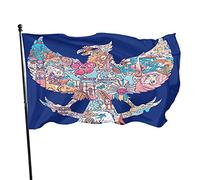 Indonesia floreale nel drago giardino bandiera 3x5 FT animale fiore nuvola scimmia isola poliestere cortile bandiere casa patio prato interno esterno saluto Banner