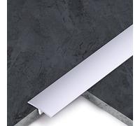 Indoor Background Wall,Black Gold Silver Floor Cover Strip, T-Mold Metal Threshold Strips, Easy Clean Tile Seams Transition Strips(Silver,90cm/35.4in)