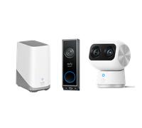 Indoor Cam S350 + Videocitofono E340 +Homebase 3 Bianco