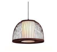 Indoor Chandelier with Decoration New Chinese Style Dome Weaving Pendant Hanging Industrial Cafe Living Room Light Fittings Lamp Fixture Chandelier(Brown,35 * 20cm)