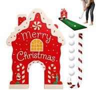 Indoor Golf Game, Reusable Funny Christmas Gingerbread House Golf Toy Set, Holiday Mini Golfs Decoration for Living Room Parties Events and Gatherings, Fun Indoor Activity for Kids Teens and Adults