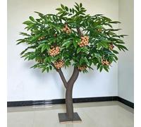 Indoor Large Fake Hawthorn Tree, Lifelike Artificial Fruit Bearing, Decorative Simulation for Restaurant Shop Wedding Scene Layout(4M)