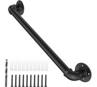 Indoor OutdoorRailing 4ft Nero Ferro Battuto Corrimano Tubo Industriale Ringhiera Completa Protezione di Sicurezza per s Parete Corrimano Kit