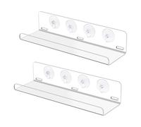 Indoor Plant Window Shelf - 2 Clear Suction Cup Planter Stands, Display Rack | Pratica Home Accessory for Apartment Balcony Kitchen Living Room Garden Nature Lovers Plant Growing Indoor Greenery