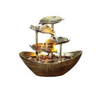 Indoor Waterfall Fountain with LED Light for Relaxation at Home & Office Desktops