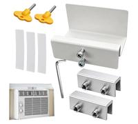 Indoor Window AC Bracket, No Drill Easy Install Mount System, Compact Adjustable Support Frame Kit, Steel Alloy Safety Lock Structure Set, Portable Window Air Conditioner Holder Unit