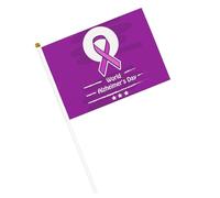 Indossa bandiere viola per la sensibilizzazione sull'Alzheimer, piccole bandiere portatili con asta per decorazioni per feste
