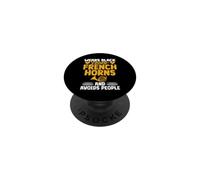 Indossa il nero ama i corni francesi evita le persone corno francese PopSockets PopGrip Adesivo