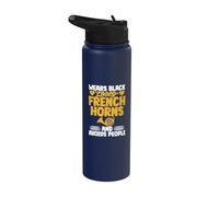 Indossa il nero ama i corni francesi evita le persone corno francese Stainless Steel Insulated Water Bottle