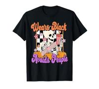 Indossa Il Nero, AMA Il caffè, Evita Le Persone, detti Divertenti Maglietta