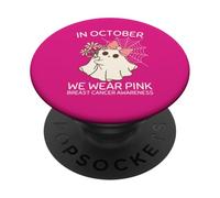 Indossa il rosa per Halloween al cancro al seno sopravvissuta alla consapevolezza della mamma PopSockets PopGrip Adesivo