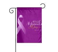 Indossa la bandiera da giardino viola per la consapevolezza dell'Alzheimer, decorazione perfetta per cortile, 12x18 pollici, decorazione per esterni bifacciale, festa, arredamento per fattoria
