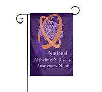 Indossa la bandiera da giardino viola per la consapevolezza dell'Alzheimer, decorazione perfetta per cortile, 12x18 pollici, decorazione per esterni bifacciale, festa, arredamento per fattoria