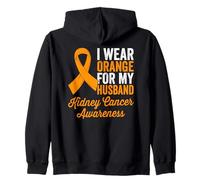 Indossa larancione per Il Mese della consapevolezza del Cancro al Rene del Marito Felpa con Cappuccio