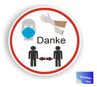 Indossare la maschera orale mantenere la distanza indossare il guanto adesivo...