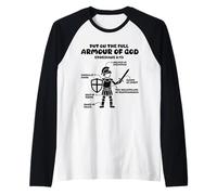 Indossare tutta l'armatura di dio cristiano Efesini 6:13 Gesù Maglia con Maniche Raglan