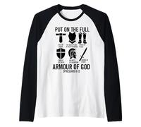 Indossare tutta l'armatura di dio cristiano Efesini 6:13 Gesù Maglia con Maniche Raglan