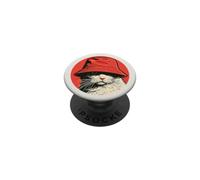Indossare un cappello alla pescatora per gli amanti dei gatti, proprietari PopSockets PopGrip Adesivo