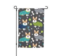 Indossare vestiti Corgi Cani Stampa Resistente allo sbiadimento Bandiere da giardino Tutte le Stagioni Bandiera Outdoor Yard Decor Per Portici