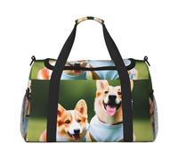 Indossare vestiti Corgi stampa cani borsa da viaggio pieghevole impermeabile leggera bagaglio a mano con tracolla