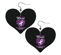 Indossare viola per la mia mamma Alzheimer's Awareness Orecchini in pelle per le donne Orecchini pendenti con ciondolo a forma di cuore con gancio Regali per ragazza adulta