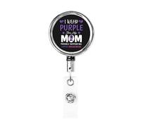 Indossare viola per mia mamma Lupus Awareness Porta badge retrattile Reel Clip Porta carte d'identità per infermiere Studente Impiegato
