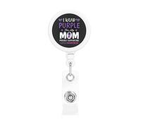 Indossare viola per mia mamma Lupus Awareness Porta badge retrattile Reel Clip Porta carte d'identità per infermiere Studente Impiegato