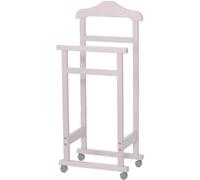 Indossatore Doppio De Luxe Legno Faggio SBIANCATO Con Rotelle cm. 44x25x98h
