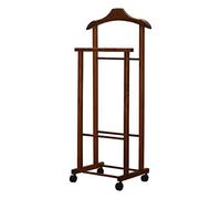 Tomaino - Servo Muto Da Camera AMBROGIO in Legno di Faggio - Appendiabiti Da Camera Multifunzionale Salvaspazio - Indossatore da Camera per Vestiti e Accessori - Noce