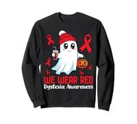 Indossiamo la consapevolezza della dislessia Rossa Halloween Fantasma Carino Felpa